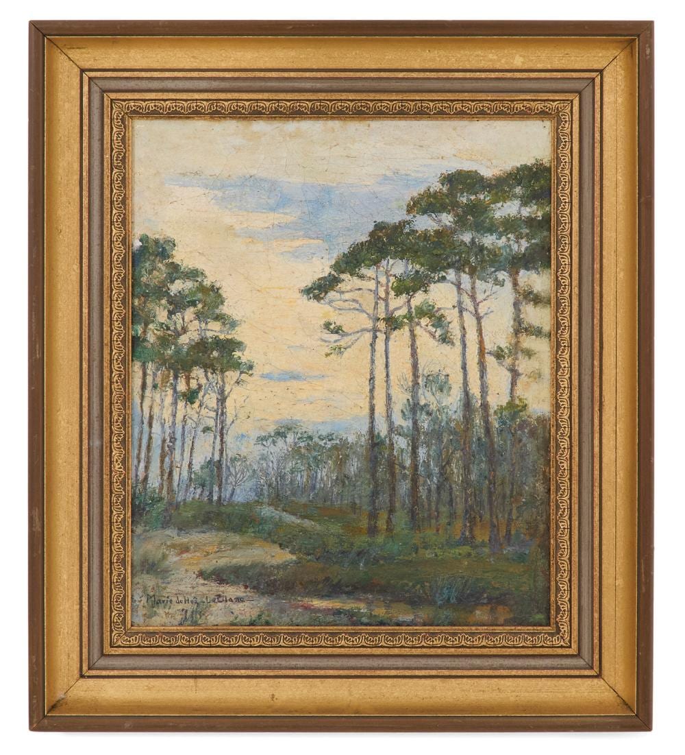 Marie de Hoa LeBlanc comparable auction result: marie de hoa leblanc american louisiana 1874 1954 pine trees at dusk