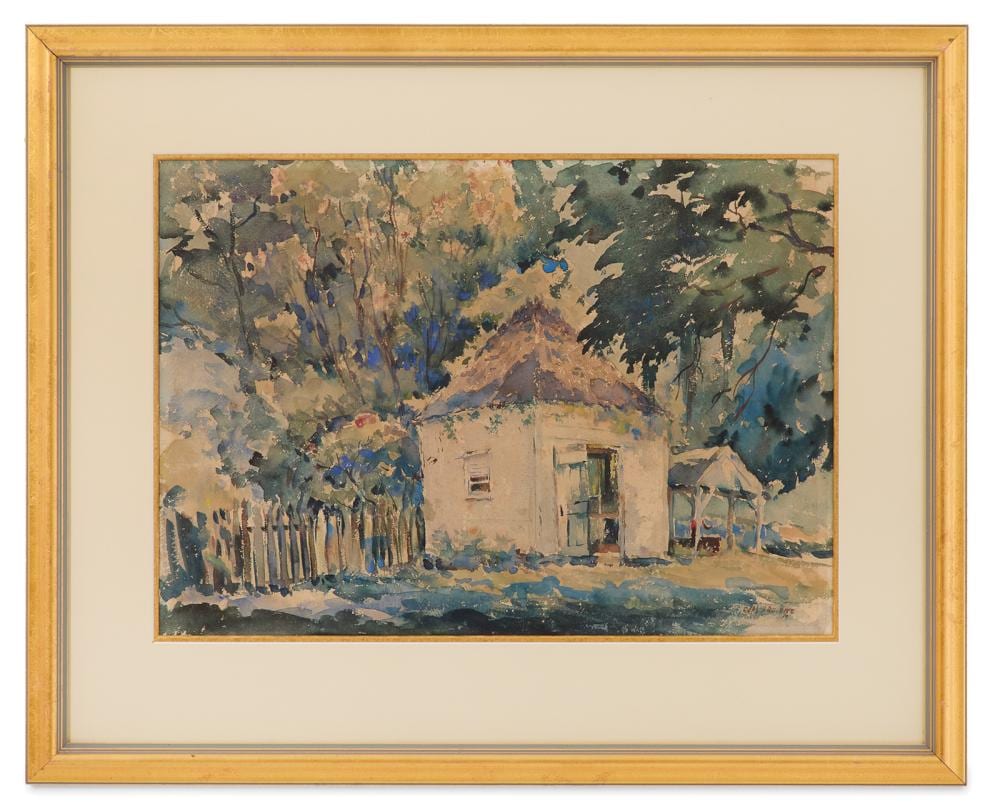 Charles Henry Reinike comparable auction result: charles henry reinike american louisiana 1906 1983 outbuildings 1939