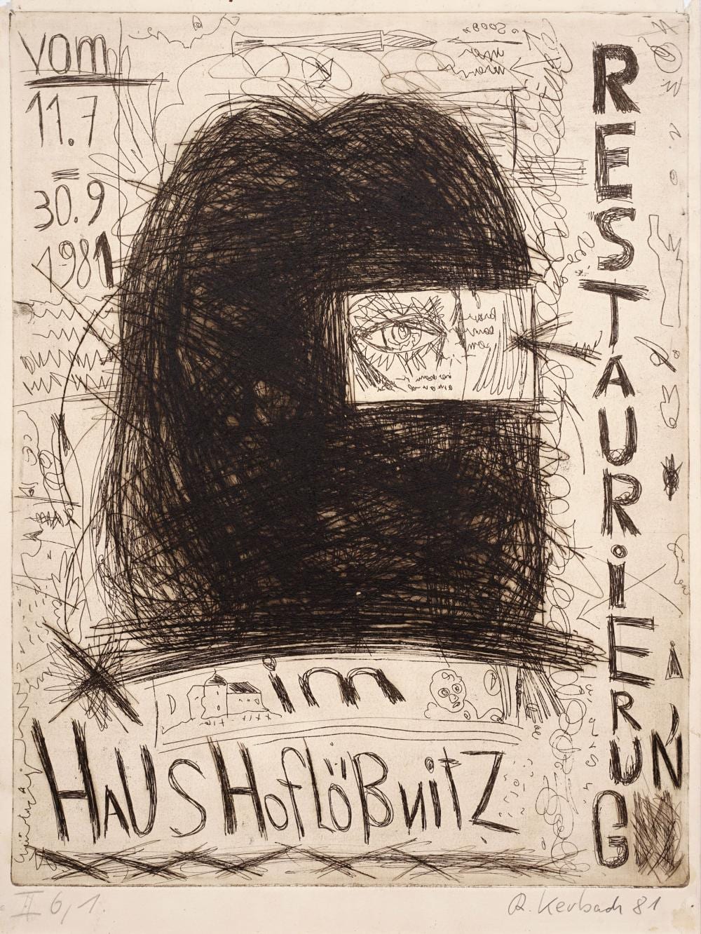ralf kerbach restaurierung im haus hofl nitz 1981 · Schmidt Kunstauktionen Dresden OHG · 2024-11-02 Ralf Kerbach comparable auction result: ralf kerbach restaurierung im haus hofl nitz 1981