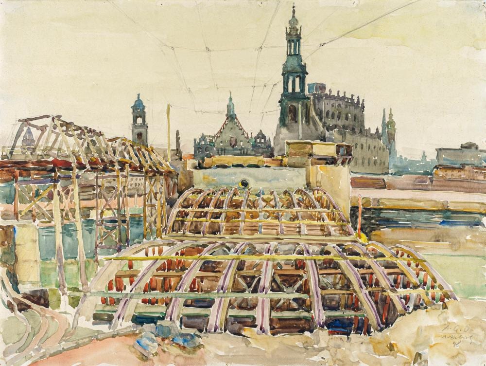 georg nerlich dresden wiederaufbau der augustusbr cke 1948 · Schmidt Kunstauktionen Dresden OHG · 2024-11-02 Georg Nerlich comparable auction result: georg nerlich dresden wiederaufbau der augustusbr cke 1948