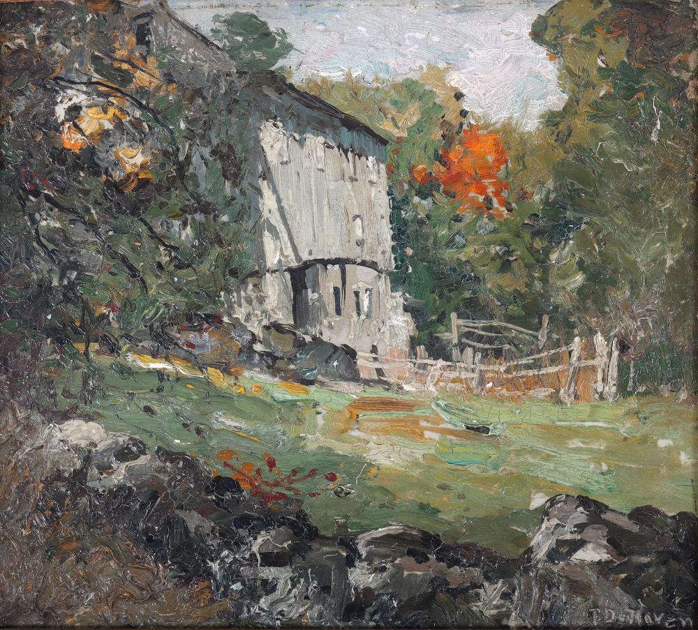 Franklin DeHaven comparable auction result: franklin dehaven american 1856 1934 sunny afternoon oil on board