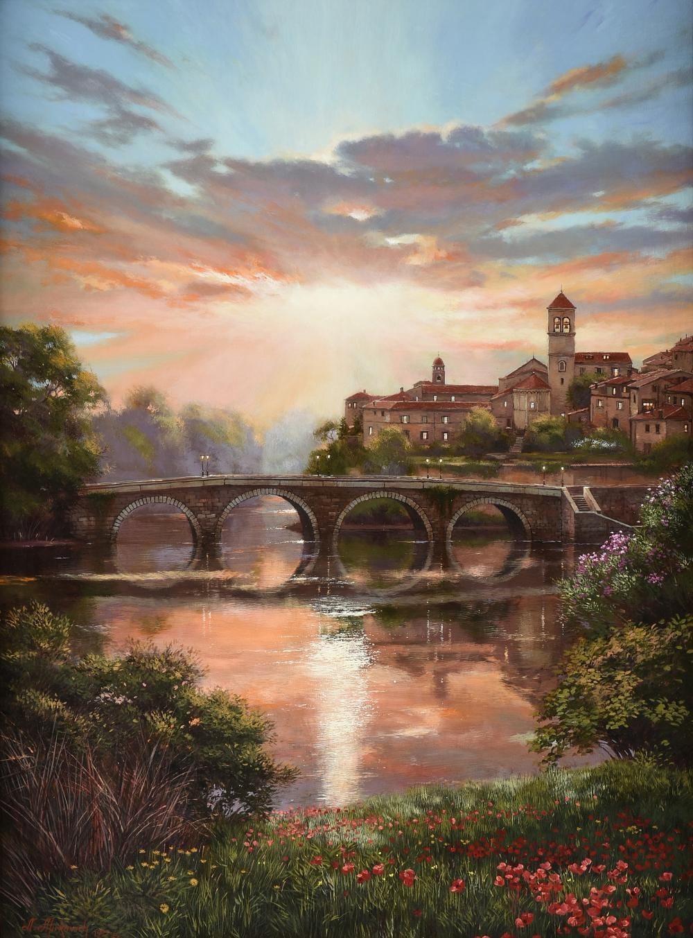 Nenad Mirkovich comparable auction result: nenad mirkovich serbian american b 1951 a painting italian landscape 1997