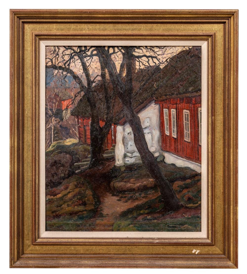 Per Gummeson comparable auction result: per gummesson swedish autumn evening kristianstad oil on canvas 49cm x 41cm