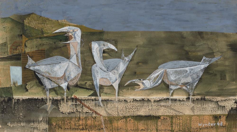 Bryan Wynter comparable auction result: bryan wynter 1915 1975 herring gulls ink and gouache on paper 11 x 20