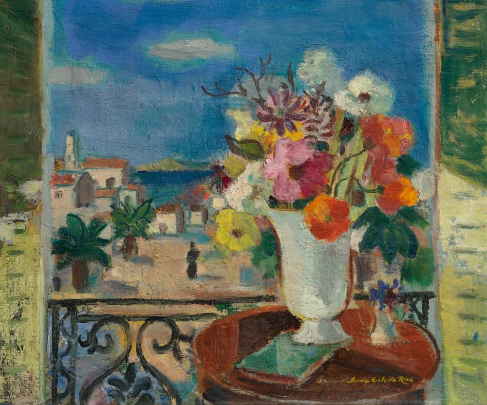 Anne Estelle Rice comparable auction result: anne estelle rice 1877 1959 view from the window oil on canvas 21 x 2