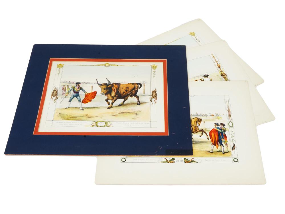 Victor-Jean Vincent Adam comparable auction result: lot of french bull fighting lithographs by victor adam