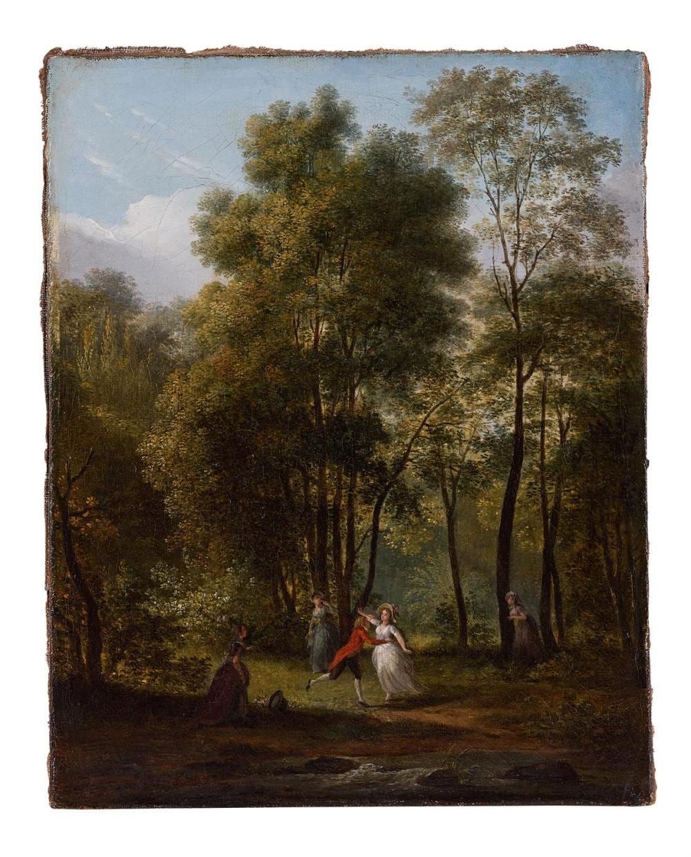 Pierre-Henri de Valenciennes comparable auction result: pierre henri de valenciennes french 1750 1819 forest landscape with elegant figures