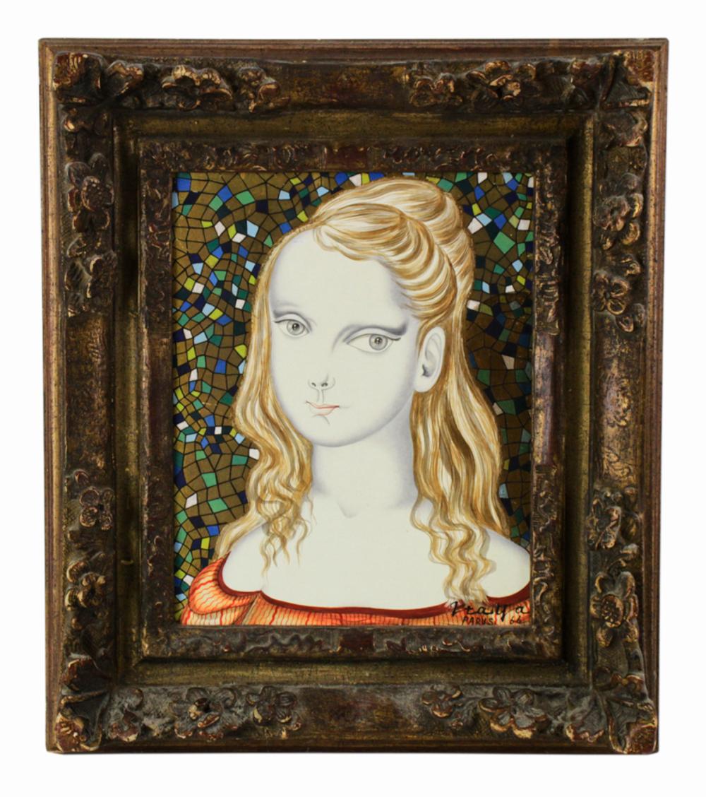 Foussa Itaya comparable auction result: foussa itaya woman with blonde hair oil on canvas