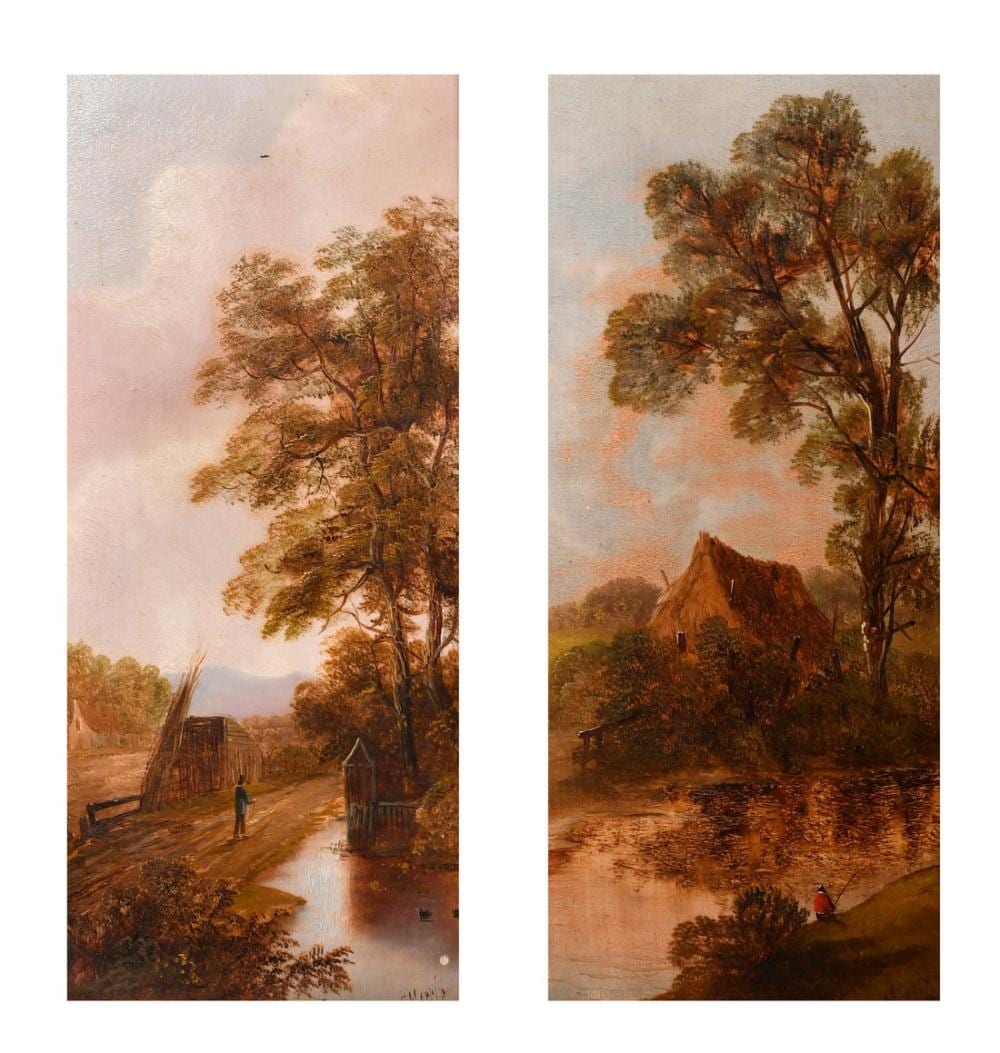 Charles Greville Morris comparable auction result: charles greville morris 1861 1922 a pair of oil on board country scenes signed each 16 x 7 41 x 18cm