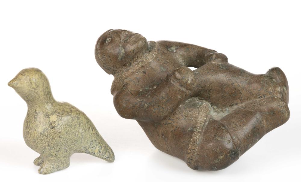 Pauloosie Karpik comparable auction result: pauloosie karpik canadian inuit 1911 1988 soapstone carving of a hunter