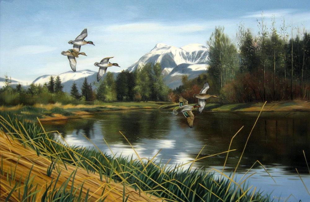 Norman Kelly comparable auction result: norman kelly canadian 1939 spring teal hope river chilliwack