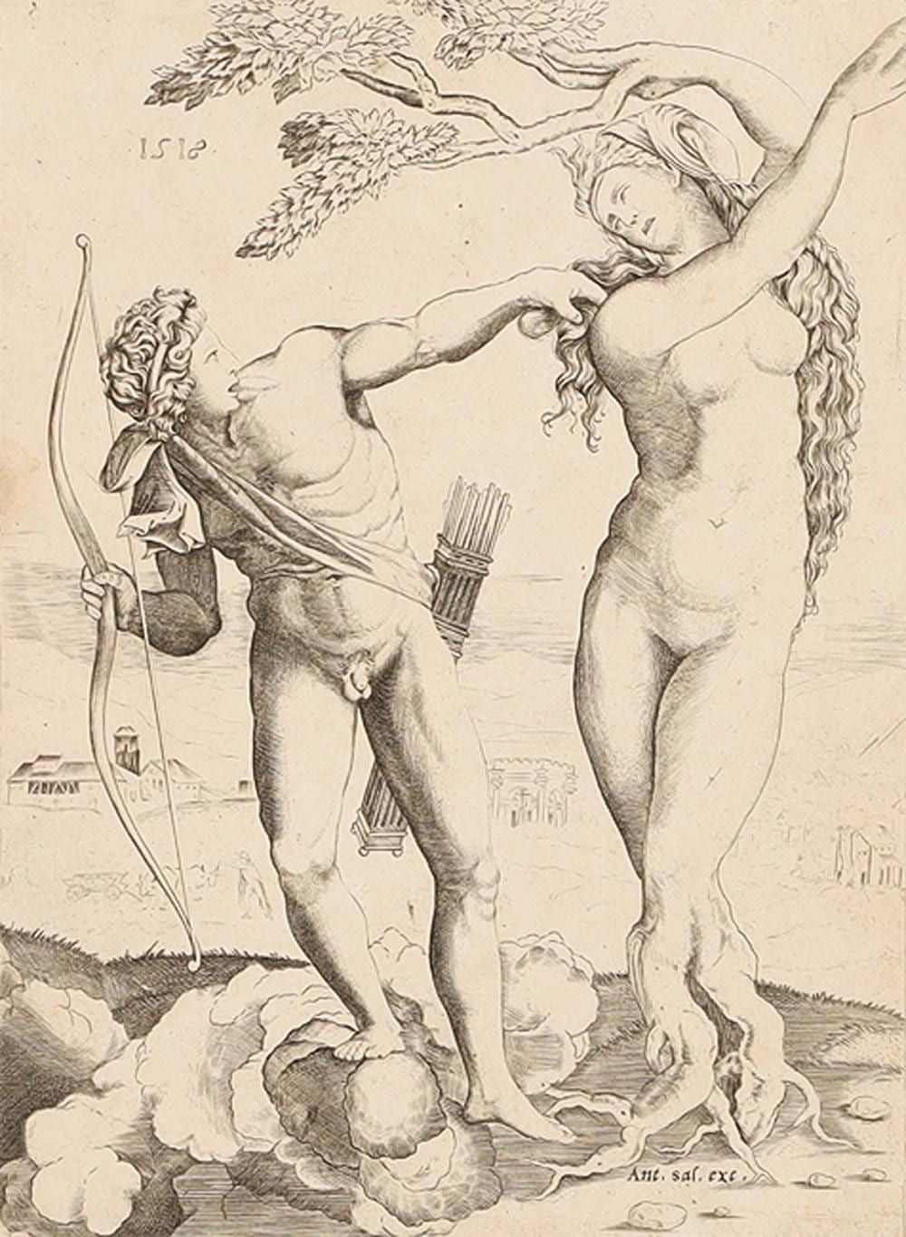 Agostino dei Musi comparable auction result: agostino dei musi gen agostino veneziano apollo und daphne