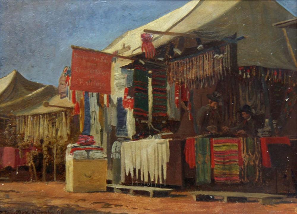 Karl Weysser comparable auction result: karl weysser stand mit wollwaren auf dem n rnberger markt