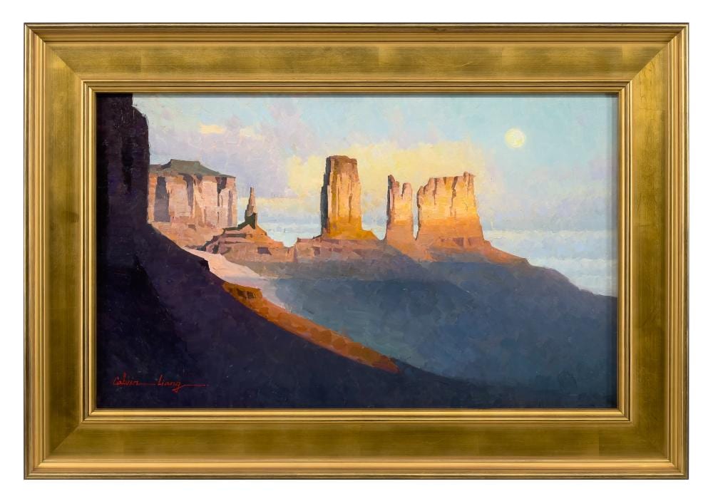 Calvin Liang comparable auction result: calvin liang monument valley oil on canvas