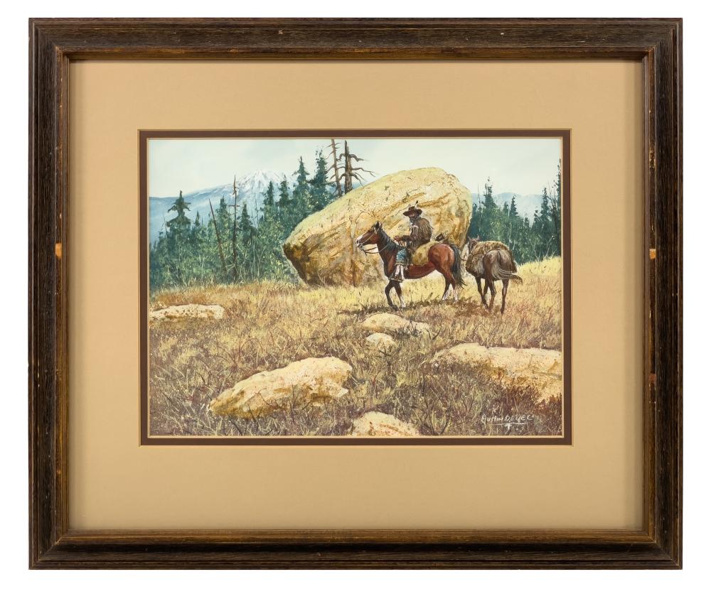 Austin Deuel comparable auction result: austin deuel mountain man gouache on board