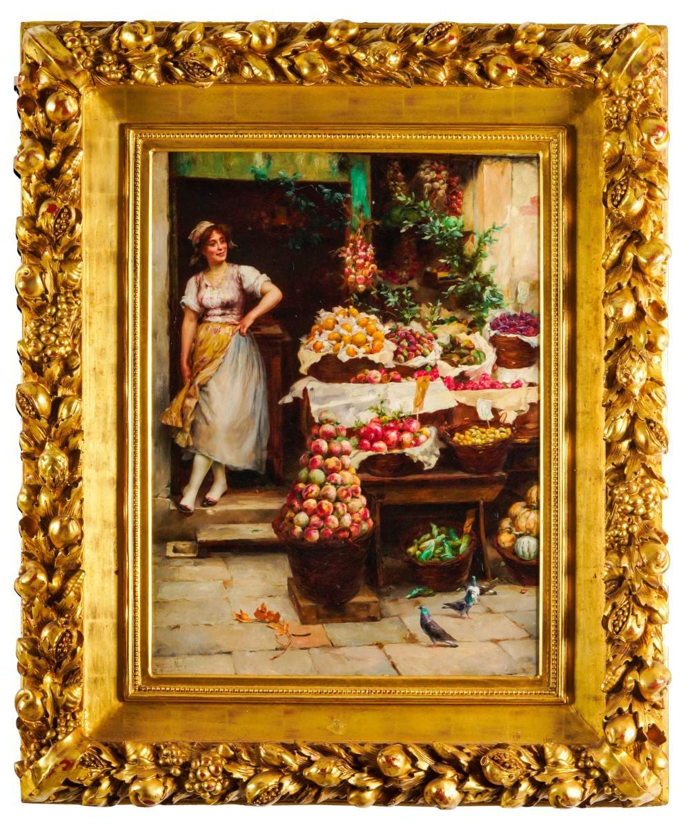Stefano Novo comparable auction result: stefano novo 1862 1927 la bottega della fruttivendola