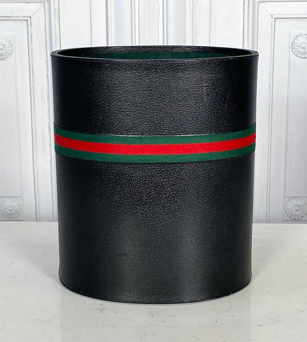 Gucci Leather Waste Bin sold by J. Garrett Auctioneers, lot 269 — auction record photograph