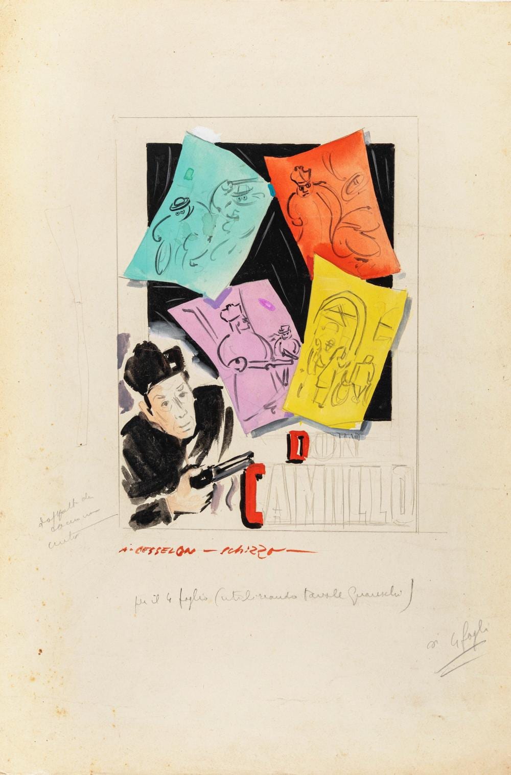 Angelo Cesselon comparable auction result: angelo cesselon don camillo 1952