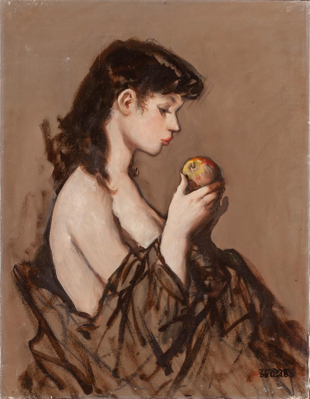 Teodoro Delgado comparable auction result: teodoro delgado 1907 1975 young girl with apple