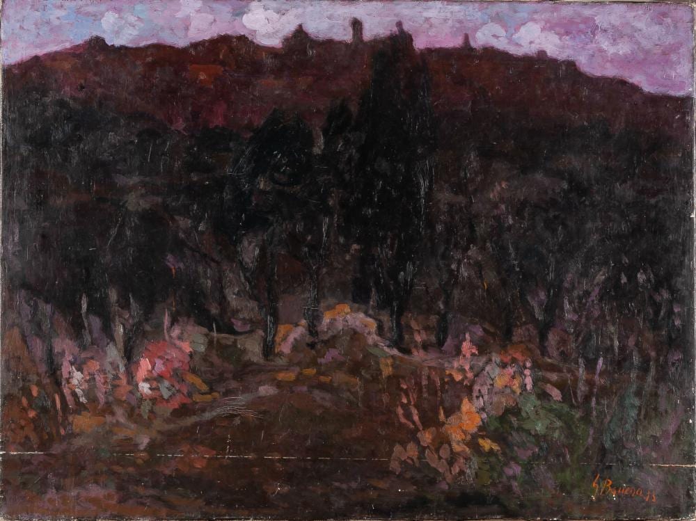Carmelo García Barrena comparable auction result: carmelo garc a barrena bilbao 1926 2000 town of avila at dusk