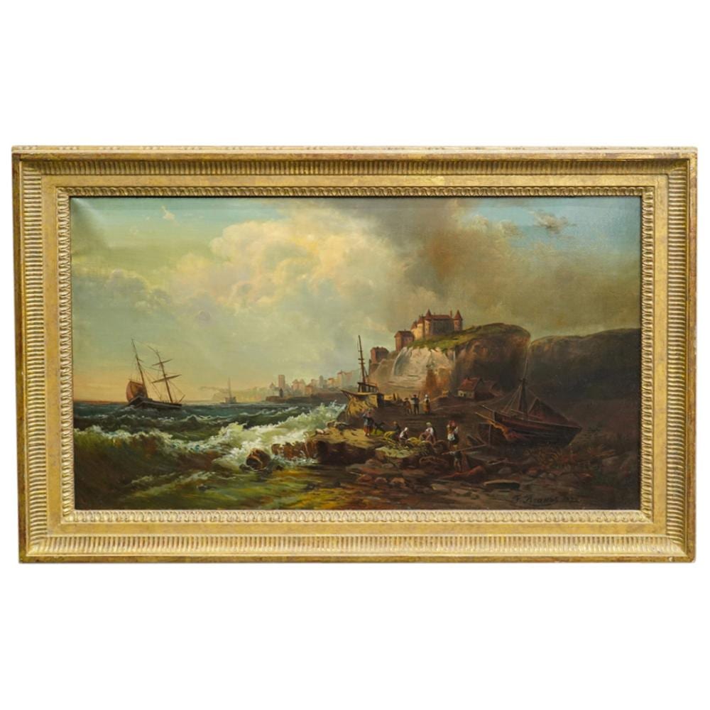 Franz Emil Krause comparable auction result: franz emil krause german 1836 1900 oil on canvas seascape painting