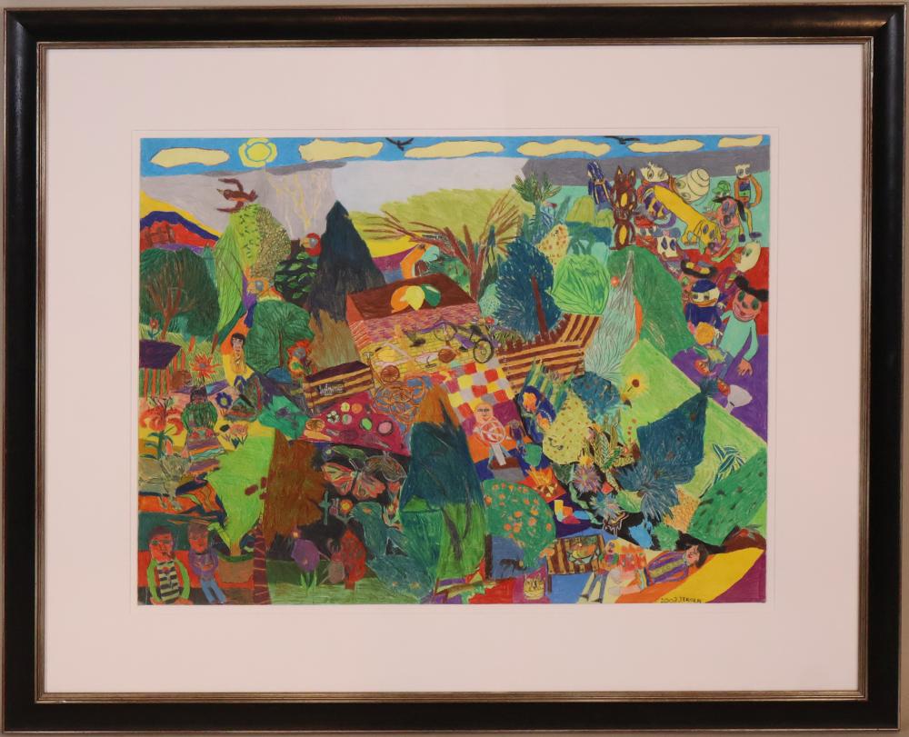 jeroen krabbe dutch 1944 figural patchwork landscape mixed media on paper · Nye & Company · 2024-10-24 Jeroen Krabbe comparable auction result: jeroen krabbe dutch 1944 figural patchwork landscape mixed media on paper