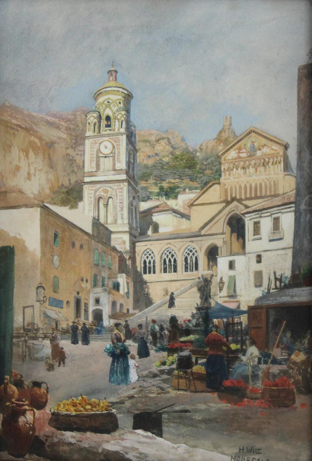 Hans Wilt comparable auction result: hans wilt austrian 1867 1917 amalfi cathedral gouache on paper