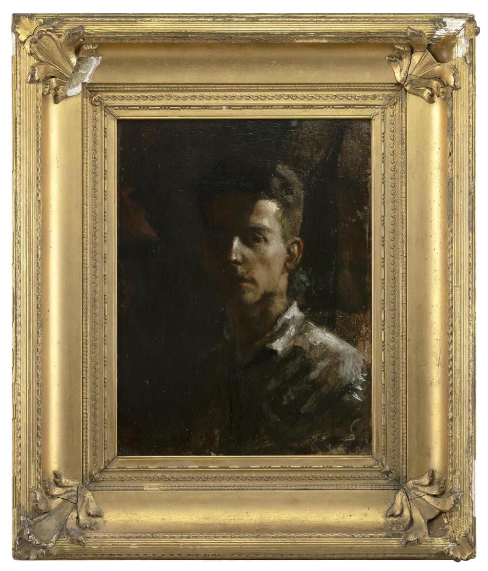 Charles Allan Winter comparable auction result: charles allan winter massachusetts new york 1869 1942 self portrait of the artist oil on panel 14 x 11 framed 21 5 x 18 5