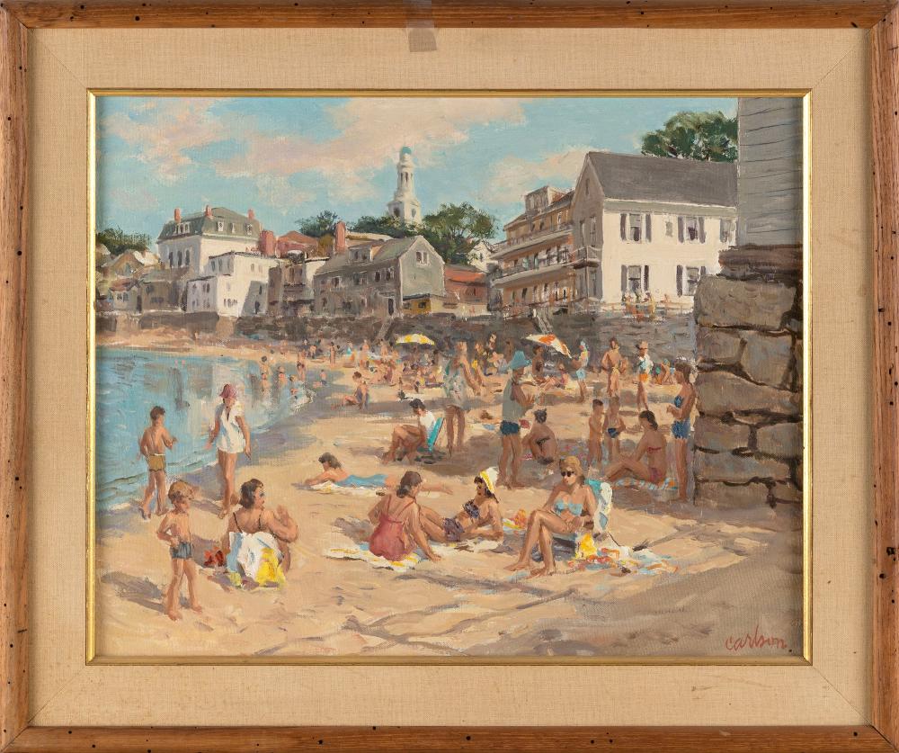 Sven Ohrvel Carlson comparable auction result: sven ohrvel carlson massachusetts new york 1911 2006 front beach rockport massachusetts 1971 oil on canvas 16 x 20 framed 21 x 25