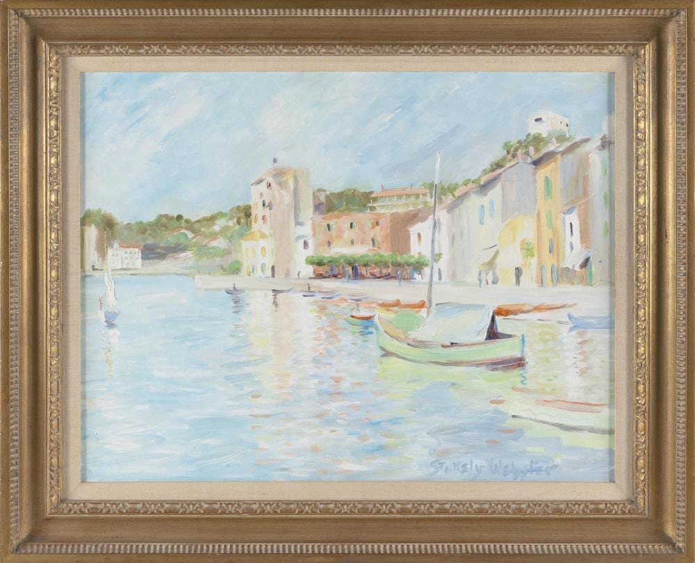 Stokely Webster comparable auction result: stokely webster connecticut new york illinois 1912 2001 port de st tropez oil on canvas 24 x 30 framed 29 x 35