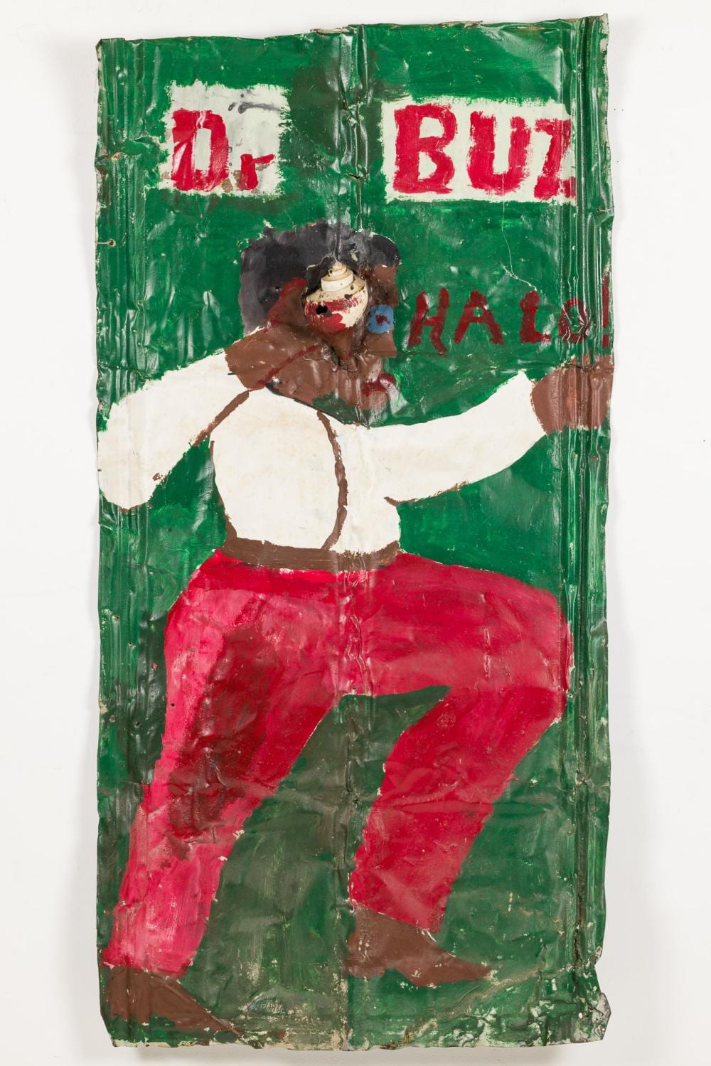 Sam Doyle comparable auction result: sam doyle sc 1906 1985 dr buz halo paint shell on metal
