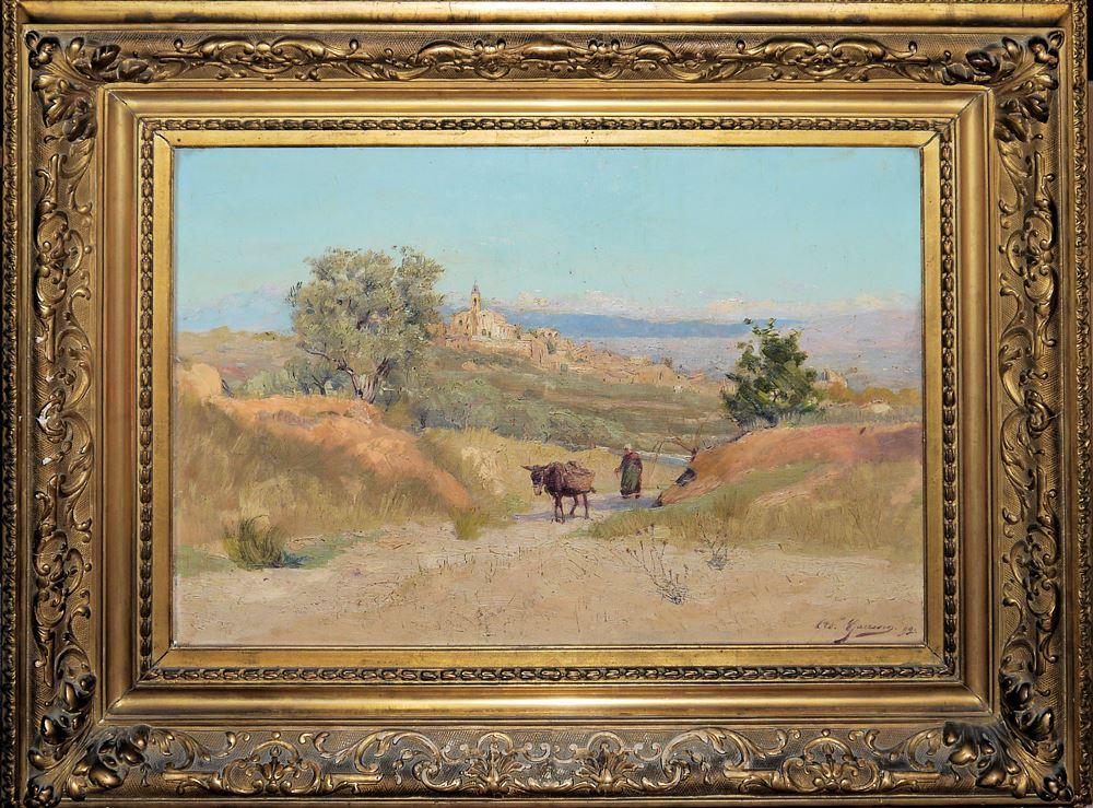 Adolphe Louis Gaussen comparable auction result: adolphe gaussen notre dame de la garde marseille lgem lde von 1892 im goldstuckrahmen