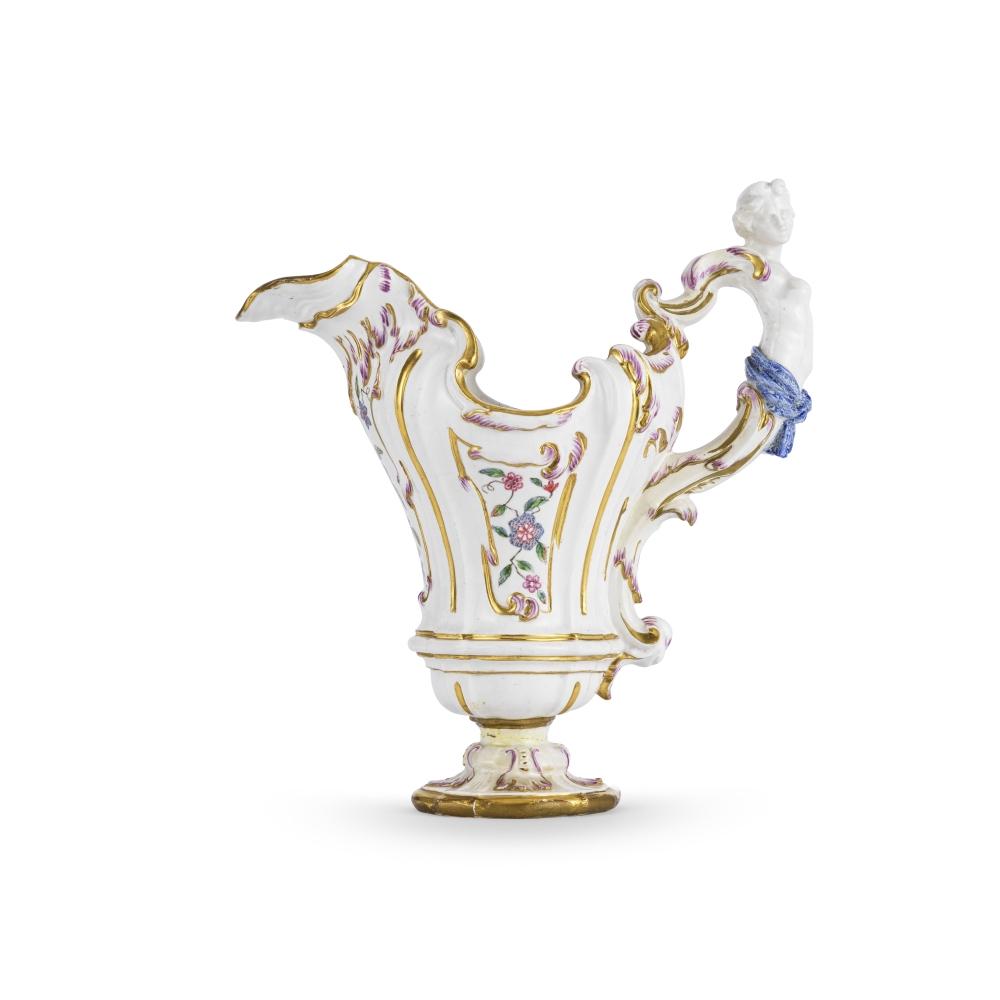 Auction comp thumbnail for Très rare aiguière-casque de Capodimonte, vers 1750A very rare Capodimonte silver-shaped jug, circa 1750 (Bonhams, Lot 19)