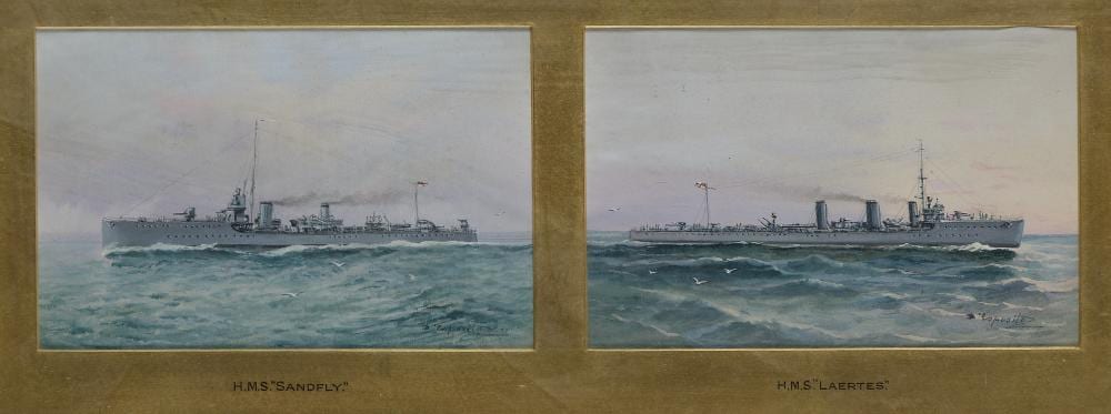 Vincenzo D'Esposito comparable auction result: vincenzo d esposito italian 1886 1946 h m ships goodhope inflexible and cornwall sandfly and laertes nicator and viscount