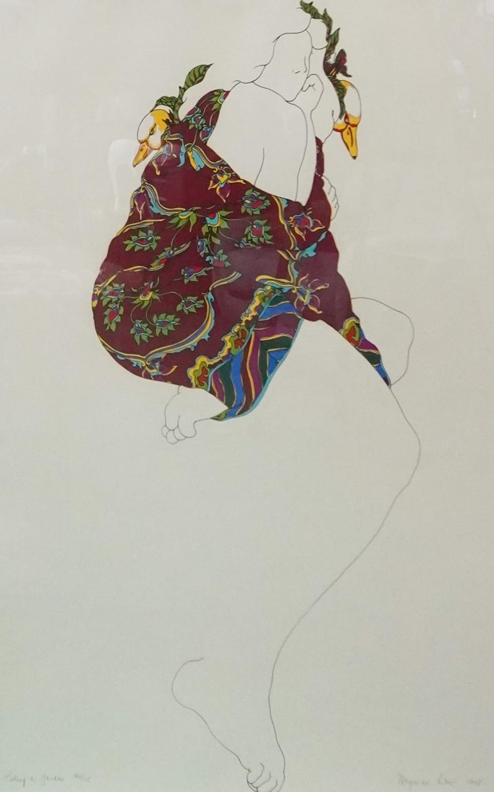 Weyman Lew comparable auction result: weyman lew american b 1935 taking a gander mixed media print in color signed l r and titled and numbered 57 125 l l frame 46 x 32 in 116 8 x 81 3 cm