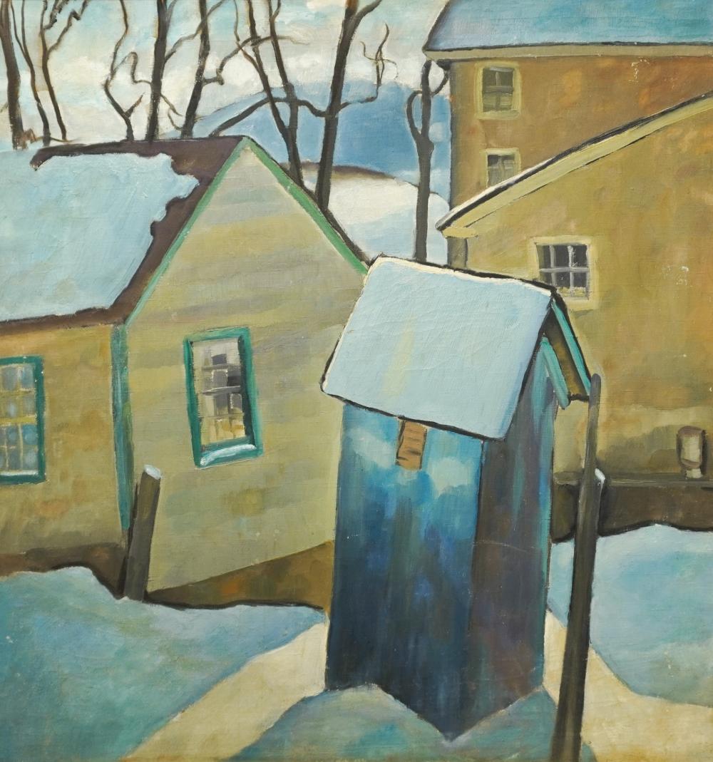 James Augustus McLean comparable auction result: james augustus mclean american 1904 1989 winter homes oil on canvas frame 35 1 2 x 33 in 90 2 x 83 8 cm