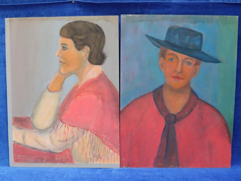 Mary Norrie comparable auction result: mary norrie two oil on masonite portraits two women unsigned from the family and estate of mary norrie catalogue numbers to verso