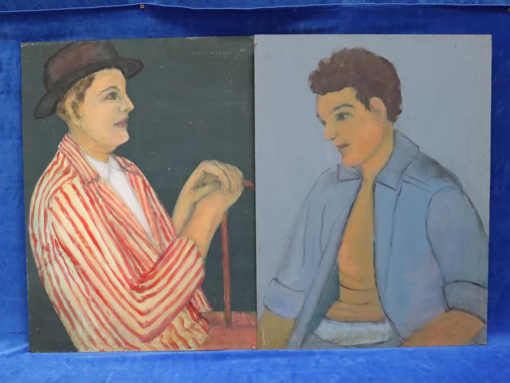 Mary Norrie comparable auction result: mary norrie two oil on masonite portraits two men unsigned from the family and estate of mary norrie catalogue numbers to verso