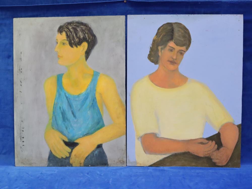Mary Norrie comparable auction result: mary norrie two oil on masonite portraits two women unsigned from the family and estate of mary norrie catalogue numbers to verso