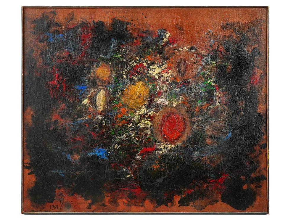 SINGAPOREAN SOO PIENG CHEONG OIL PAINTING 1963 sold by Antique Arena Inc, lot 49 — auction record photograph