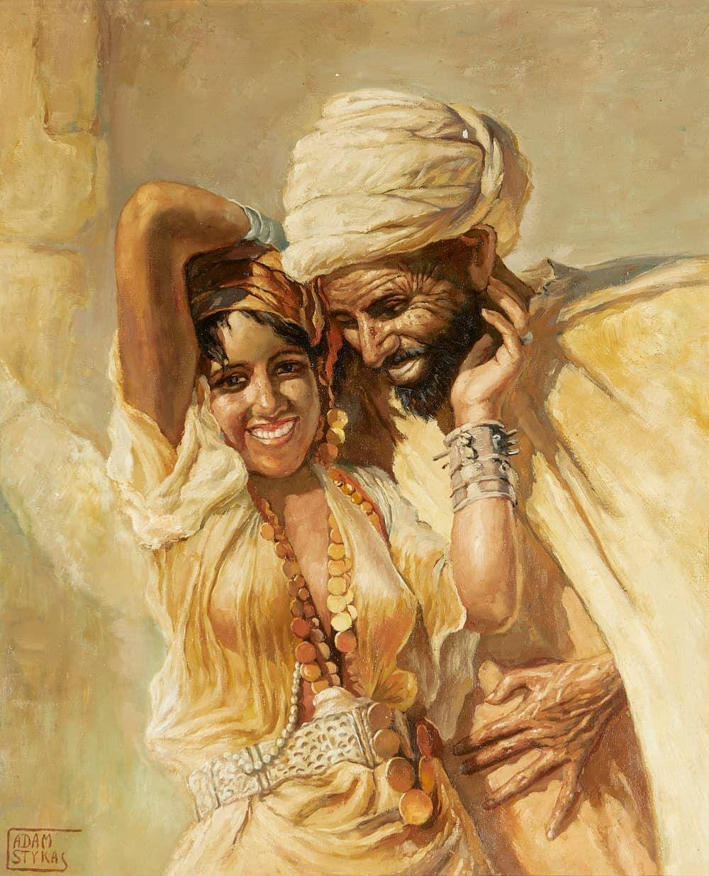 Adam Styka comparable auction result: adam styka 1890 1959 couple laughing