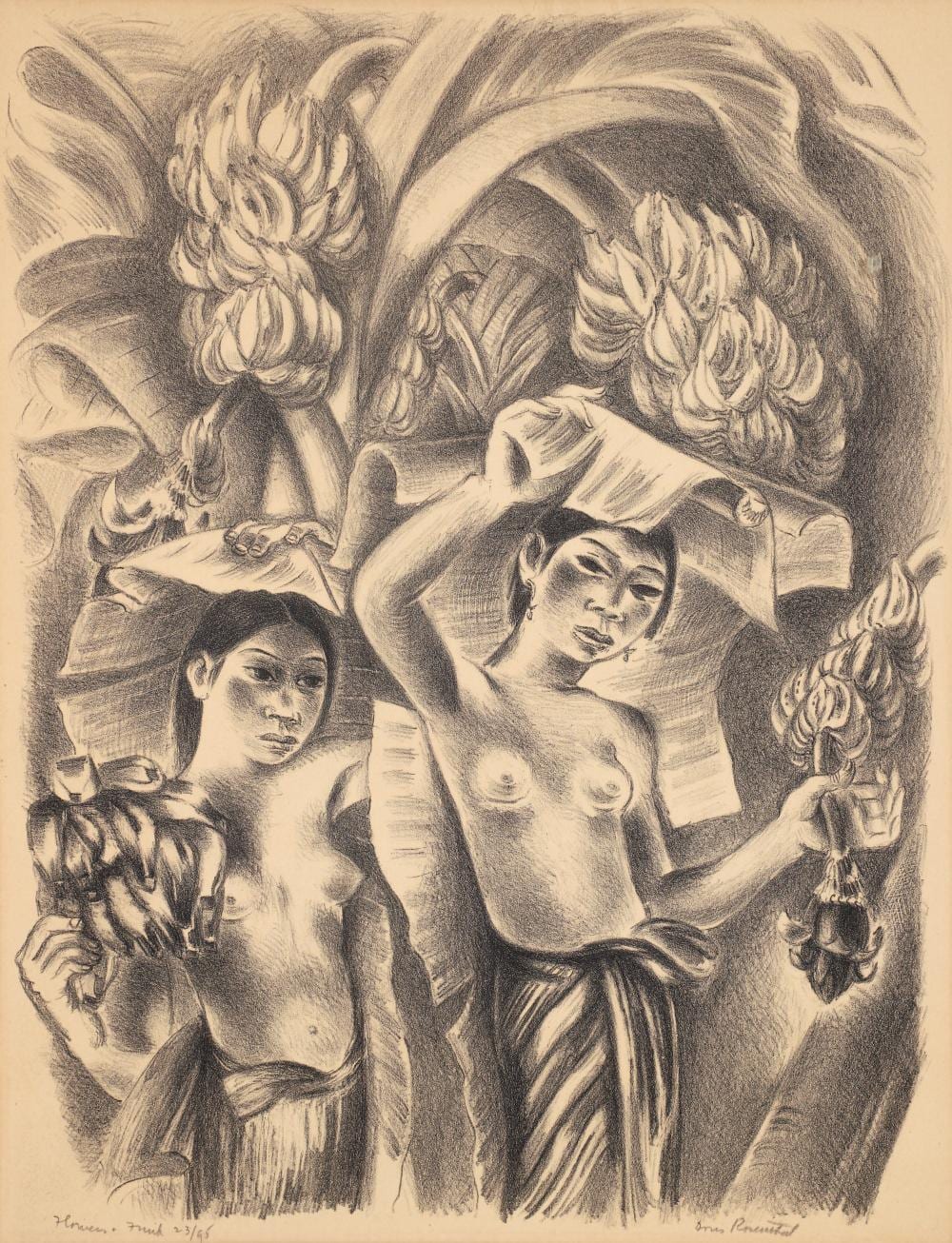 Doris Rosenthal comparable auction result: doris rosenthal lithograph flowers and fruit