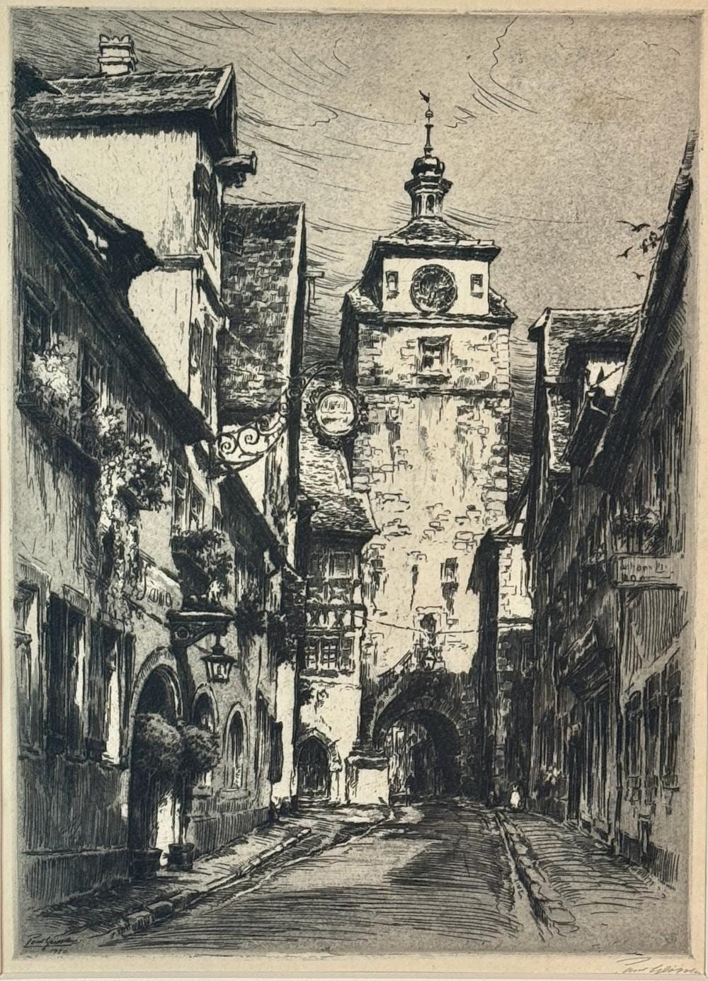 Paul Geissler comparable auction result: the white tower etching by paul geissler
