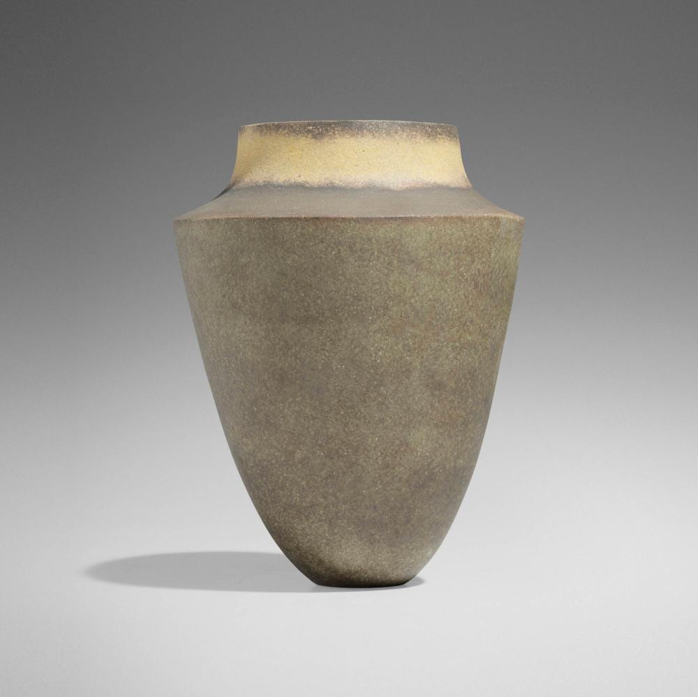 Jennifer Lee comparable auction result: jennifer lee dark pot angled shoulder banded rim