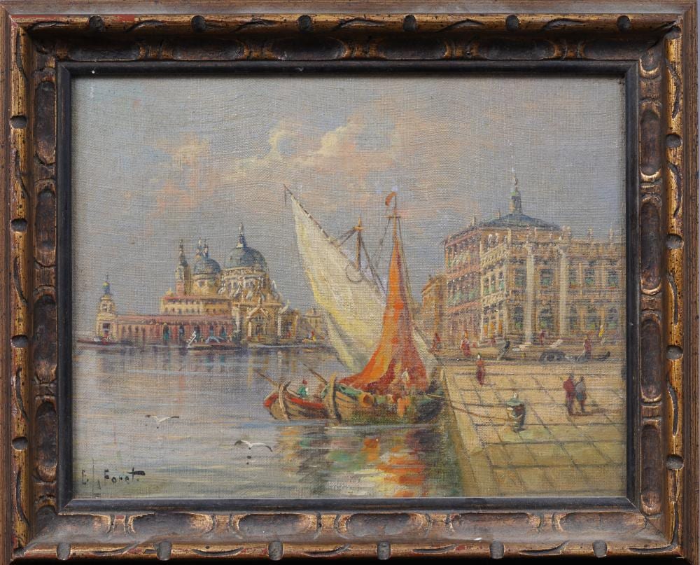 Eugene La Foret comparable auction result: eugene la foret 1884 1955 antique american impressionist in italy venice cityscape oil painting
