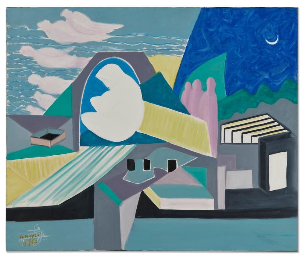 Aref El Rayess comparable auction result: aref el rayess 1928 aley 2005 aley liberation oil on canvas 39 3 8
