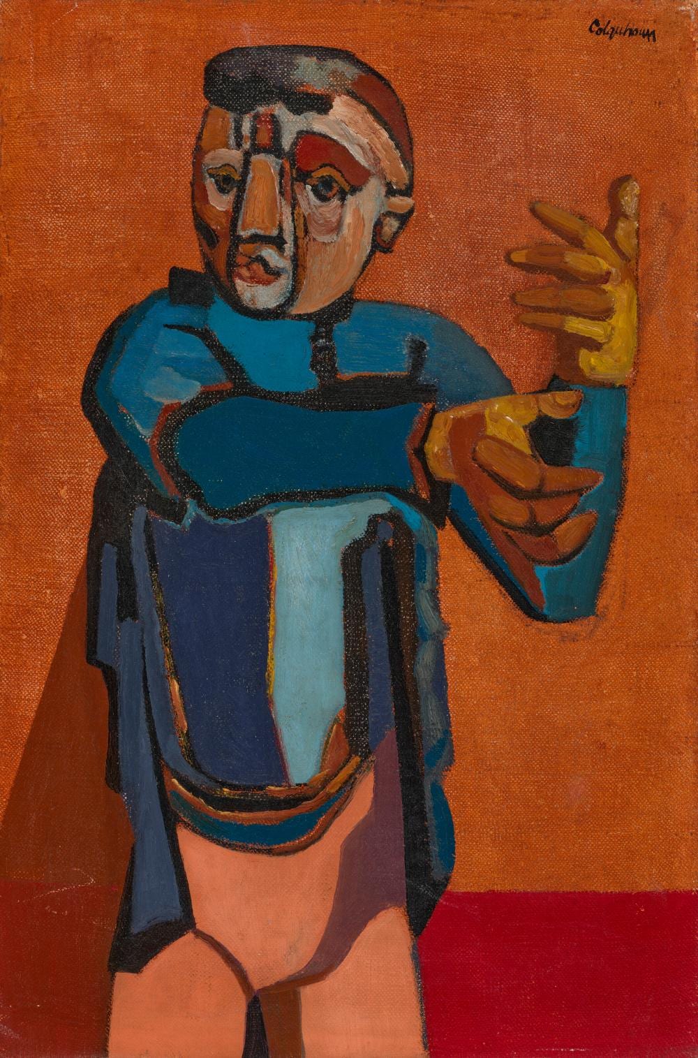 Robert Colquhoun comparable auction result: robert colquhoun 1914 1962 conjuror oil on canvas 17 3 8 x 11 7 8 in