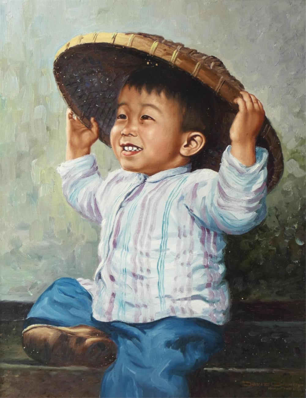 David Cheng comparable auction result: a signed david cheng oil on canvas