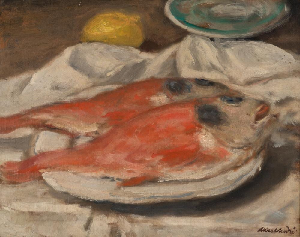 Albert Benjamin André comparable auction result: albert andr french 1869 1954 nature morte aux poissons 1924