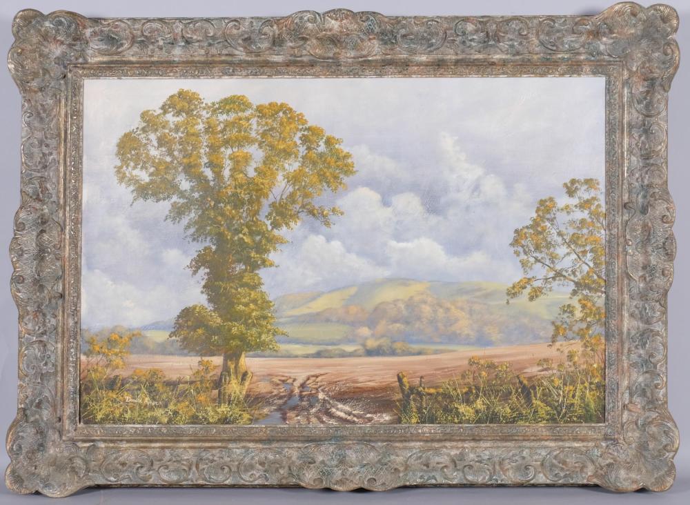 Donald Ayres comparable auction result: donald ayres born 1936 extensive downlands scene oil on canvas signed 75cm x 50cm framed good condition